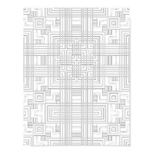 Geometric Grid Coloring Page Circuit Style Design