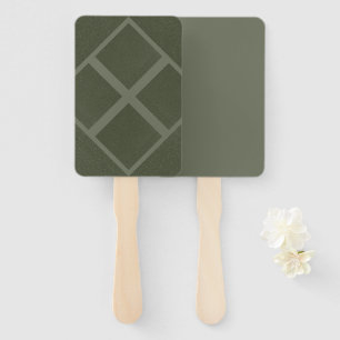 Geometric Grid Moss Green Event Fans