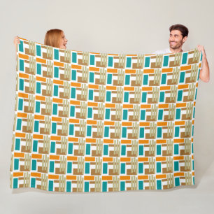 Geometric Grid Play Fleece Blanket
