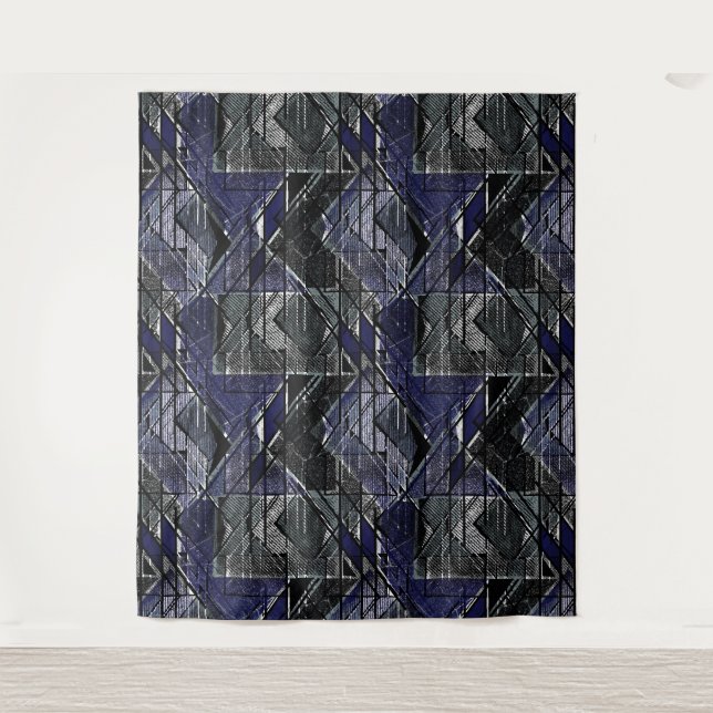 Geometric grunge print tapestry (Front)