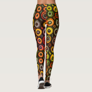 Geometric Halloween Colour Spooky Monster Eyeball Leggings