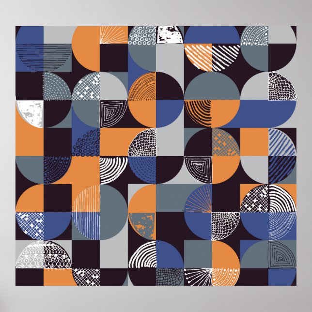 Geometric Handdrawn: Creative Seamless Doodles. Poster (Front)