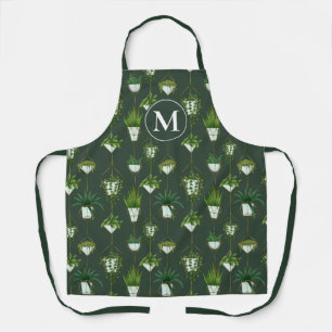 Geometric Hanging Houseplant Pattern Apron