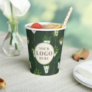 Geometric Hanging Houseplant Pattern Paper Cups