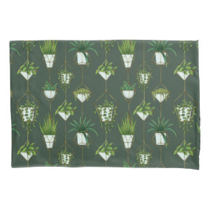 Geometric Hanging Houseplant Pattern Pillowcase