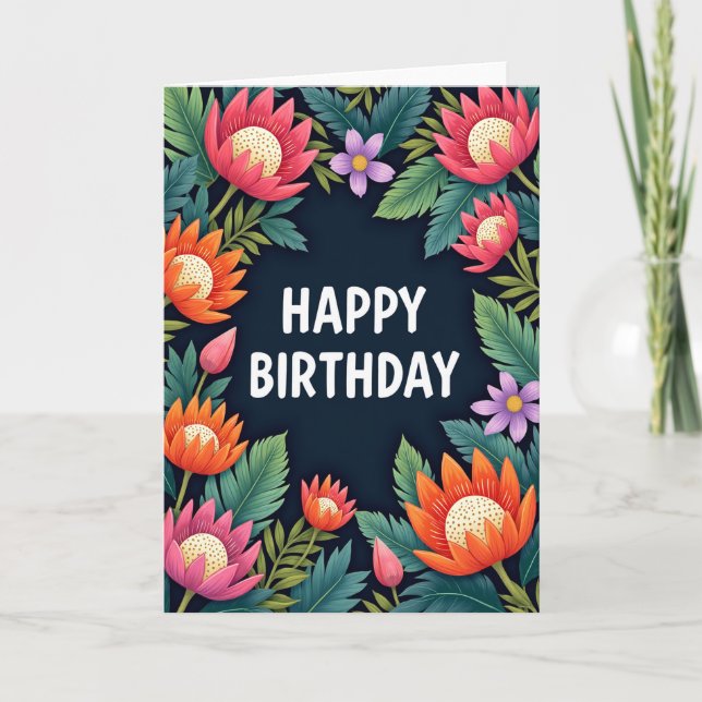 Geometric Happy Bloom Card (Front)