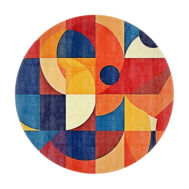 Geometric Harmony: Artful Design Cutting Board (Front)