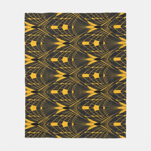 Geometric Harmony: Digital Ornament Design Fleece Blanket (Front)