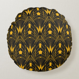 Geometric Harmony: Digital Ornament Design Round Cushion