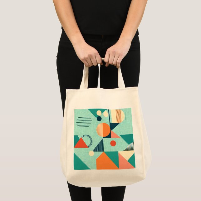 Geometric Harmony Grocery Tote Bag (Front (Product))