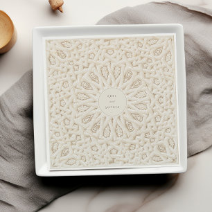 Geometric Harmony Personalised Wedding Napkins