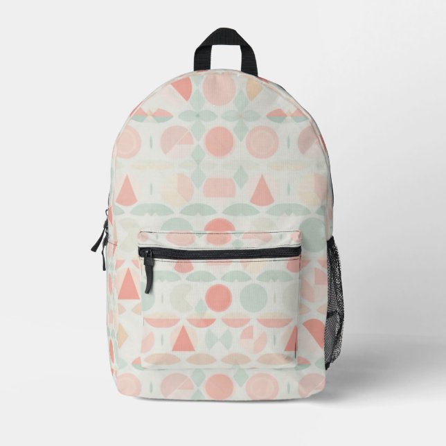 Geometric Harmony  Printed Backpack (Front)