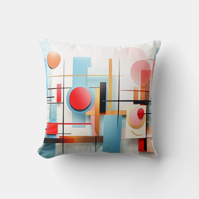 🎨 Geometric Harmony Throw Pillow 🎨 (Front)