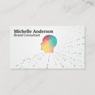 Geometric Head Dot Pattern Business Card