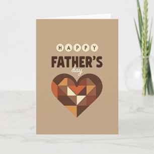 Geometric Heart Fathers Day Card