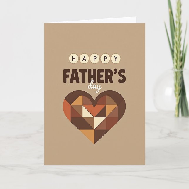 Geometric Heart Fathers Day Card (Front)