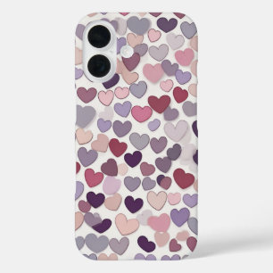 Geometric Heart Pattern iPhone 16 Case