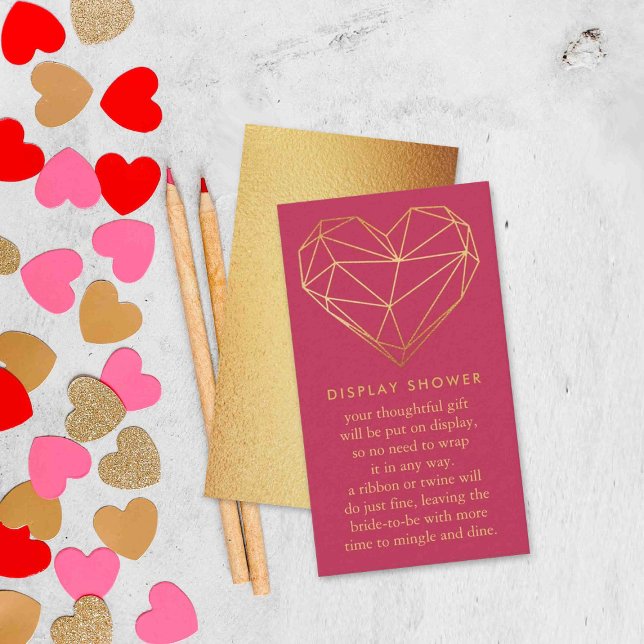 Geometric Heart Valentine's Day Bridal Shower Enclosure Card (Creator Uploaded)