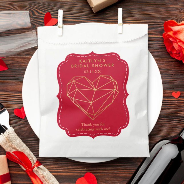 Geometric Heart Valentine's Day Bridal Shower Favour Bag (Creator Uploaded)