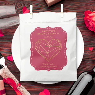 Geometric Heart Valentine's Day Bridal Shower Favour Bag