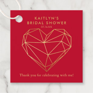 Geometric Heart Valentine's Day Bridal Shower Favour Tags