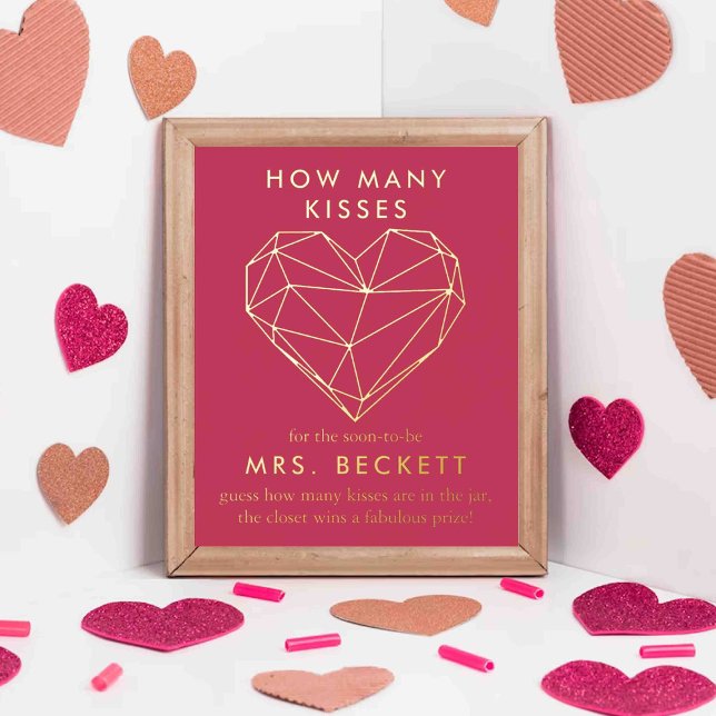 Geometric Heart Valentine's Day Bridal Shower Foil Prints (Creator Uploaded)