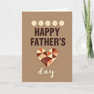 Geometric Hearts Fathers Day Card