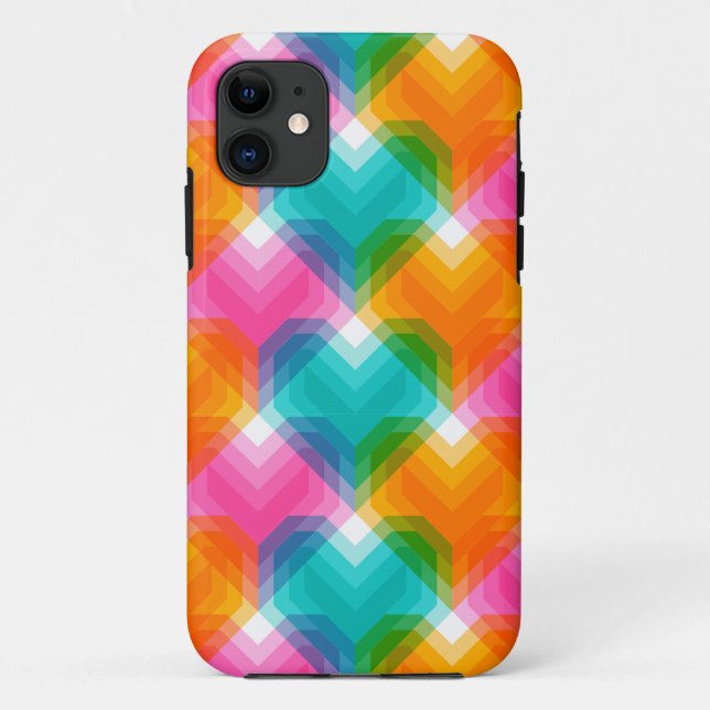 Geometric hearts in psychedelic colours (1) Case-Mate iPhone case (Back)