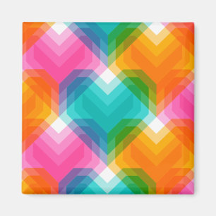 Geometric hearts in psychedelic colours (1) magnet