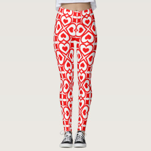 geometric hearts leggings