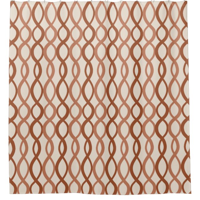 Geometric Helix – Modern Optical Pattern  Shower Curtain (Front)
