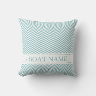 Geometric Herringbone Decor. Aqua. Cushion