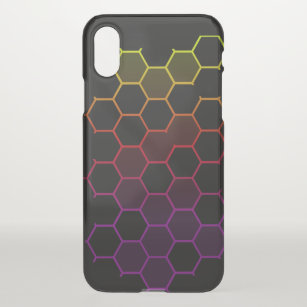 Geometric Hexagon Beehive Pattern Black iPhone X Case
