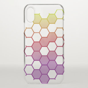 Geometric Hexagon Beehive Pattern White iPhone X Case