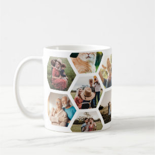 Geometric Hexagon Pattern Photo Collage Coffee Mug