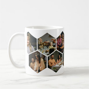 Geometric Hexagon Photo Collage Coffee Mug