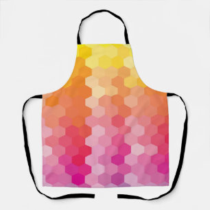 Geometric Hexagon Shapes Pink yellow Apron