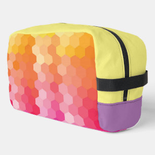 Geometric Hexagon Shapes Pink yellow Dopp Kit