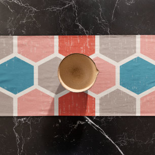 Geometric Hexagon Shapes  Short Table Runner
