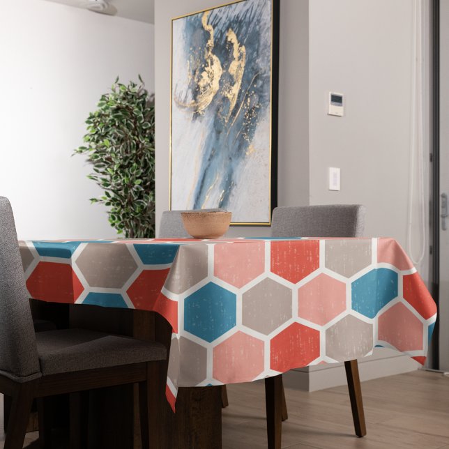Geometric Hexagon Shapes  Tablecloth (Table cloth)