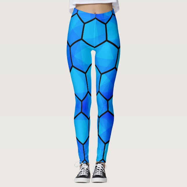 Geometric Hexagonal Seamless Pattern Leggings (Front)