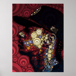 Geometric Hip Hop Portrait Colourful Abstract Wall Poster