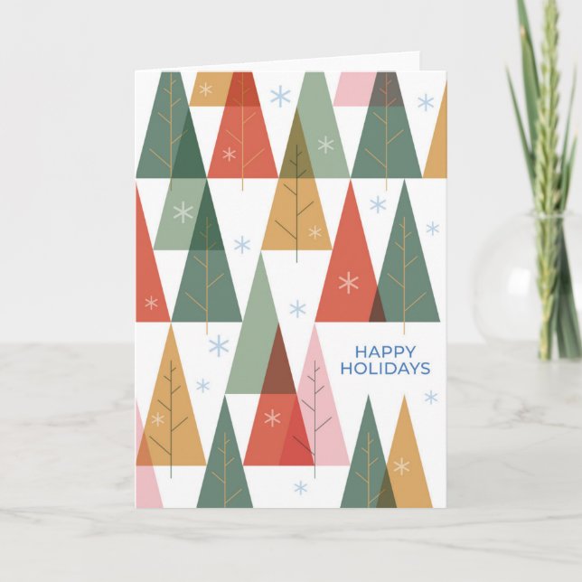 Geometric Holiday Forest Card (Front)