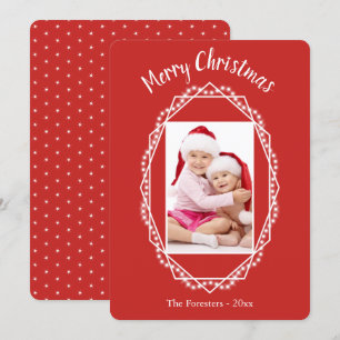Geometric Holiday Sparkle Photo Christmas Card