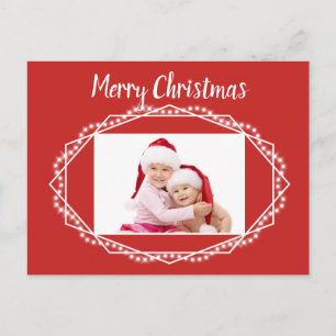 Geometric Holiday Sparkle Photo Postcard