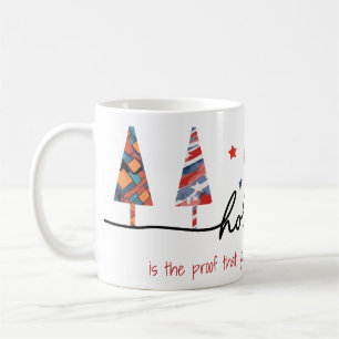 Geometric Holiday Trees with Witty Subline Coffee Mug