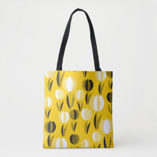 Geometric Holland Tulip Flower Pattern Tote Bag