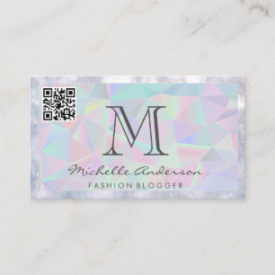 Geometric Holographic Background QR Scan Boke Business Card