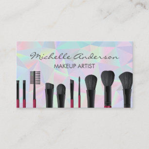 Geometric Holographic   Cosmetic Brushes Business Card