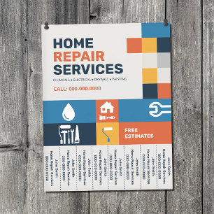 Geometric - Home Repair Tear Off Strips Flyer
